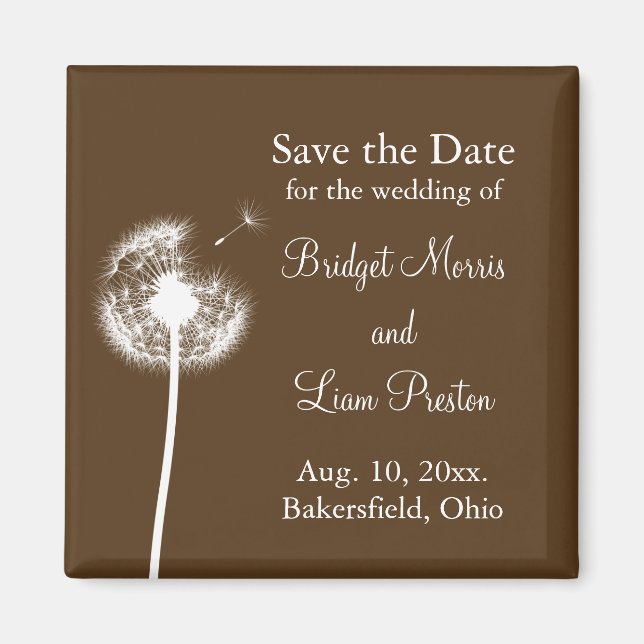 Best Wishes! Save the Date (brown) Magnet (Front)