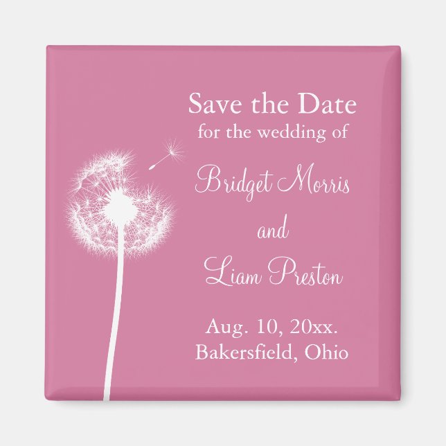 Best Wishes! Save the Date (fuchsia) Magnet (Front)