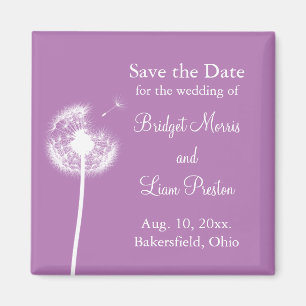 Best Wishes! Save the Date (purple) Magnet