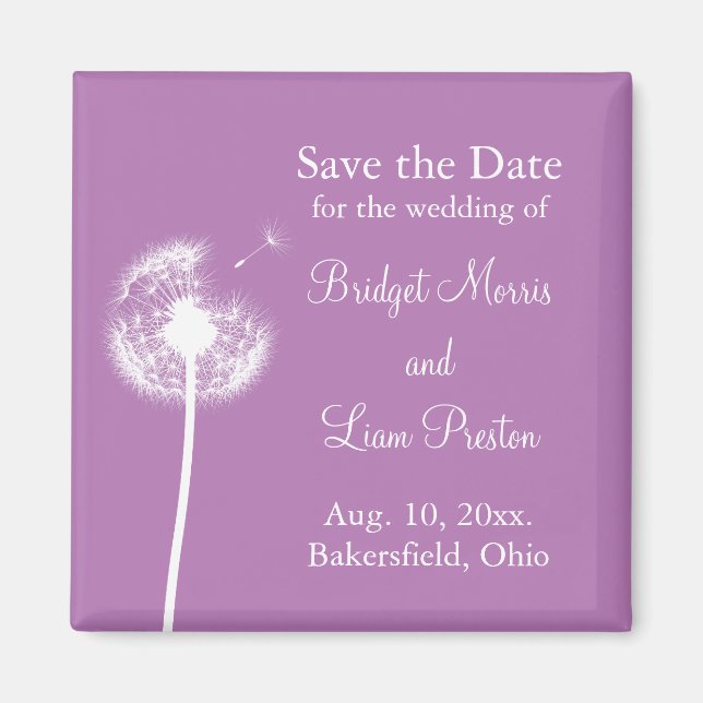 Best Wishes! Save the Date (purple) Magnet (Front)
