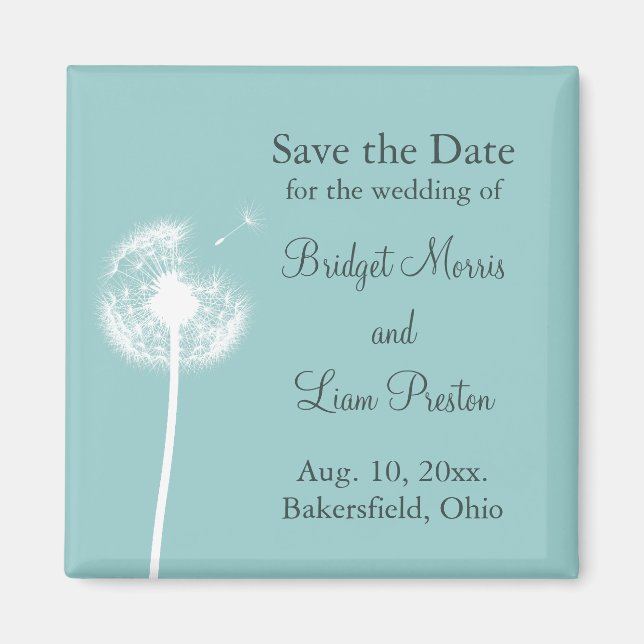 Best Wishes! Save the Date (turquoise) Magnet (Front)