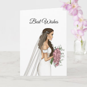 Best Wishes Simple Wedding Bride  Card