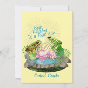 Best wishes to a toad-ally perfect couple holiday card
