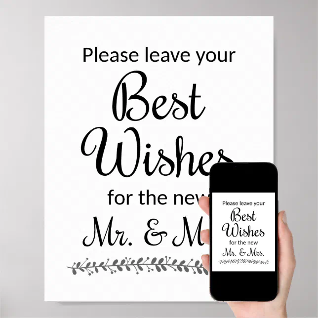 Best Wishes Wedding Guest Book Sign - Rochester | Zazzle