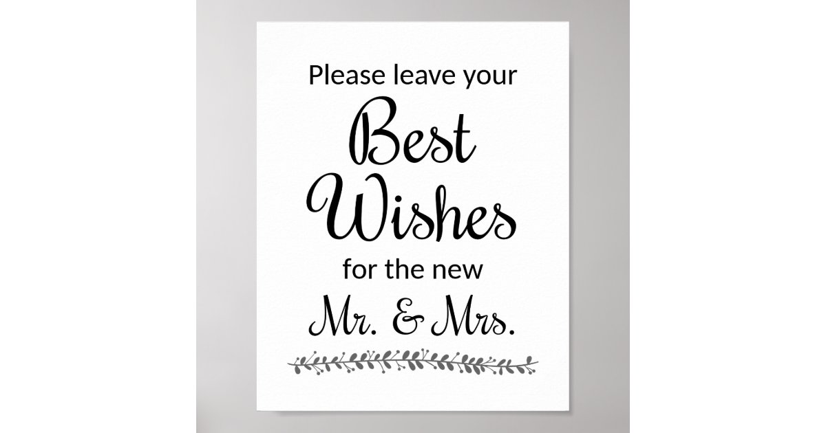 Best Wishes Wedding Guest Book Sign - Rochester | Zazzle