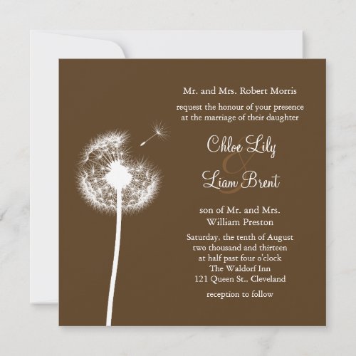 Best Wishes! Wedding Invitation (brown)