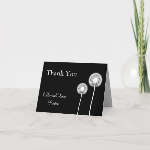 Best Wishes Wedding Thank You Card black