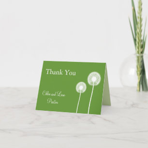 Best Wishes! Wedding Thank You Card (green)