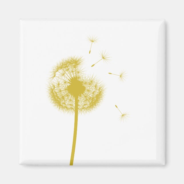 Best Wishes Yellow Dandelion Magnet (Front)