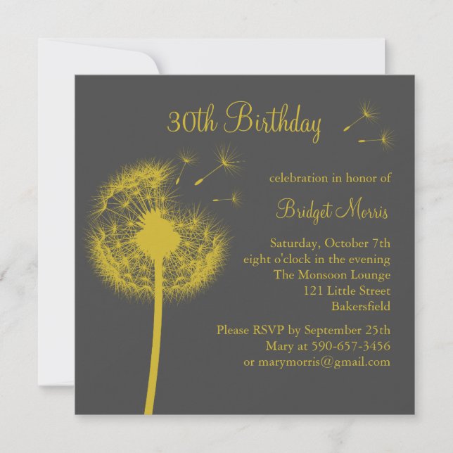 Best Wishes! yellow Invitation (Front)