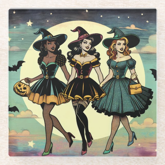 Best Witches  Glass Coaster (Front)