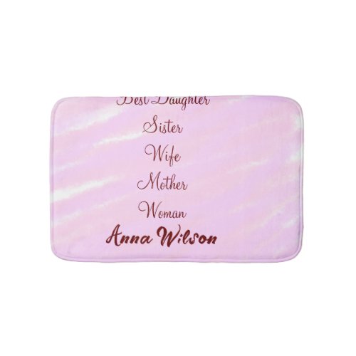 Best woman mom wife daughter add name text female bath mat