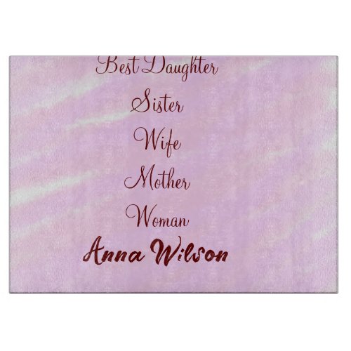 Best woman mom wife daughter add name text female cutting board