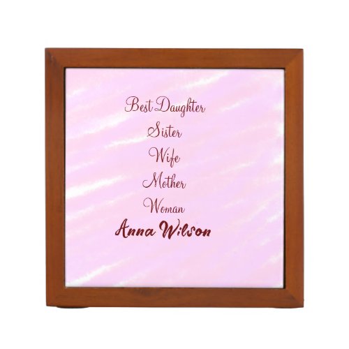 Best woman mom wife daughter add name text female desk organizer