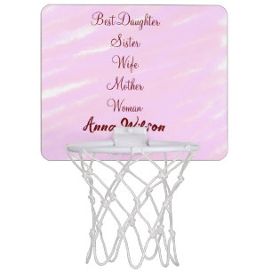 Best woman mom wife daughter add name text female mini basketball hoop