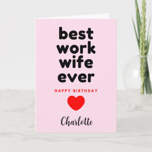 Best Work Wife Happy Birthday Card