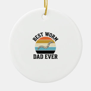 Best Worm Dad Ever Vintage Worm Shirt Design_1 Ceramic Ornament