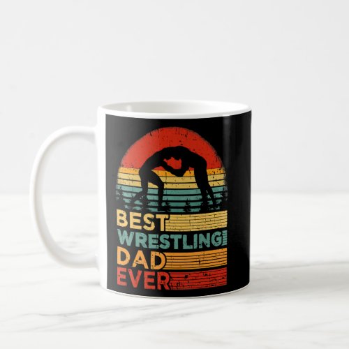 Best Wrestling Dad Ever  Vintage Wrestling Father Coffee Mug