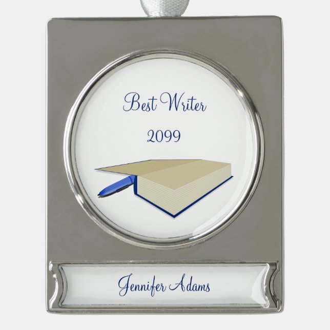 Best Writer Book Christmas Ornament (Front)