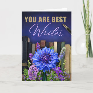 Best Writer Book Theme Greeting Card for an Author