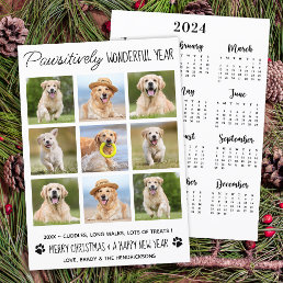 Best Year Ever Dog Pet Photo Collage 2024 Calendar Holiday Card