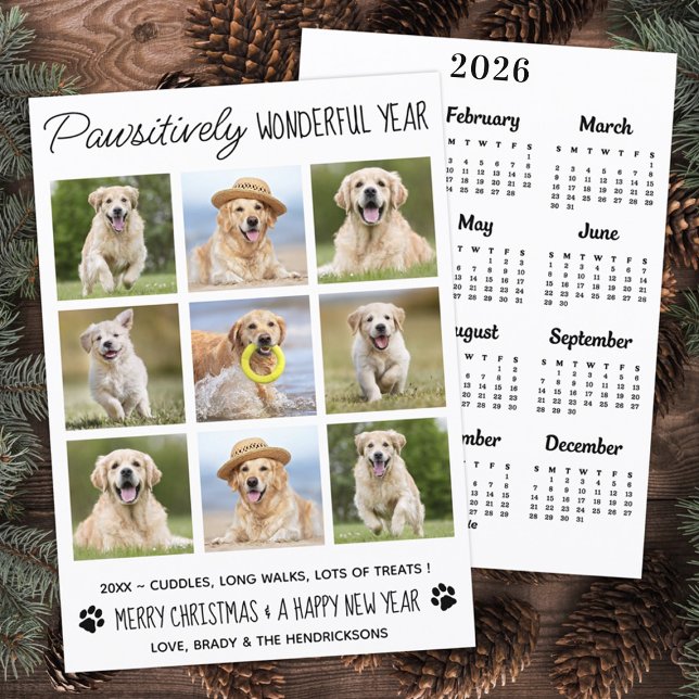 Best Year Ever Dog Pet Photo Collage 2026 Calendar Holiday Card (Creator Uploaded)