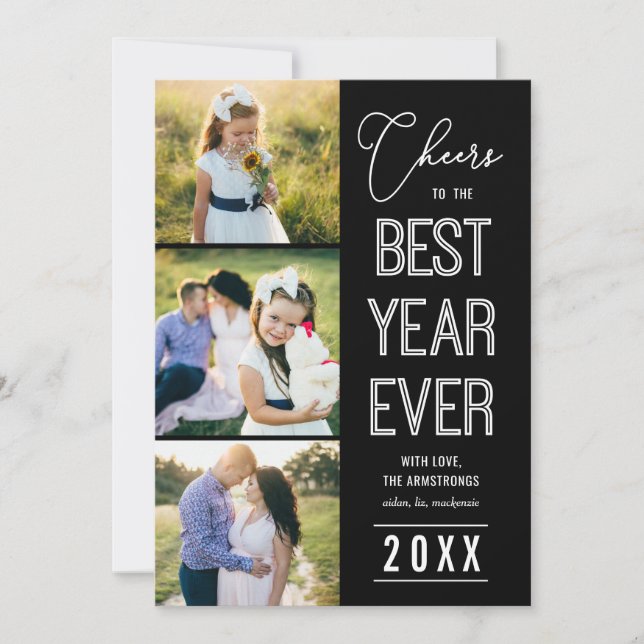 Best Year Ever EDITABLE COLOR New Year Photo Card (Front)