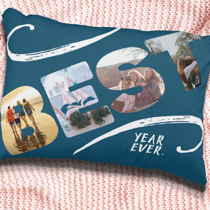 Best Year Ever Friends Photo Collage Accent Pillow