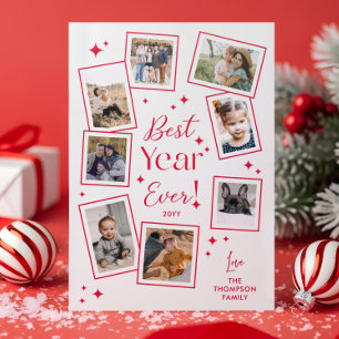 Best Year Ever Fun Family Photo Scrapbook Collage Letterpress Photo Cards