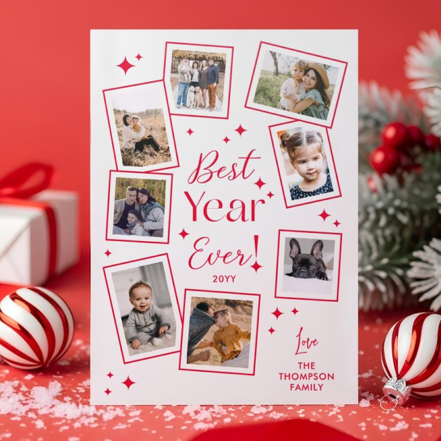 Best Year Ever Fun Family Photo Scrapbook Collage Letterpress Photo Cards (Best Year Ever Fun Family Photo Scrapbook Collage Letterpress Photo Cards)