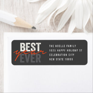 Best Year Ever Handwriting Script Modern Address Label