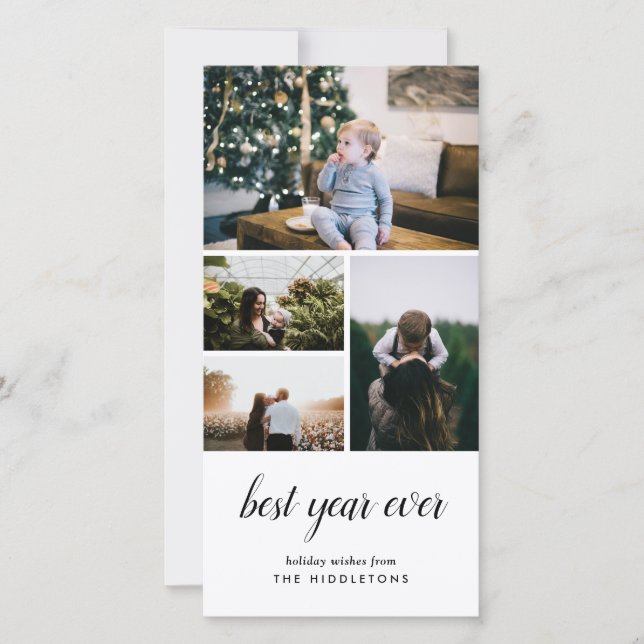 Best Year Ever | New Year | Typography Photo Holiday Card (Front)