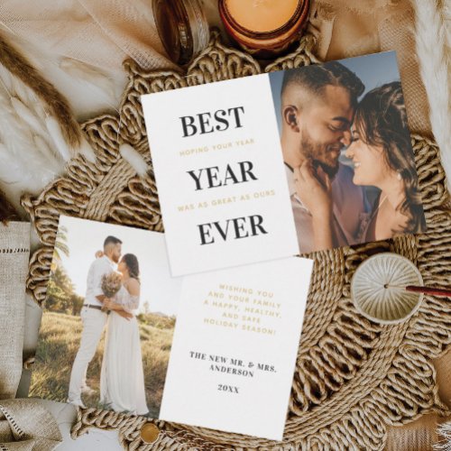 Best Year Ever Newlywed Wedding Christmas Cards