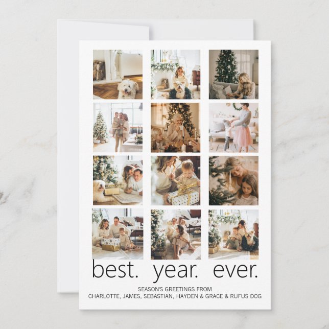 Best Year Ever Photo Christmas Personalized Holiday Card (Front)