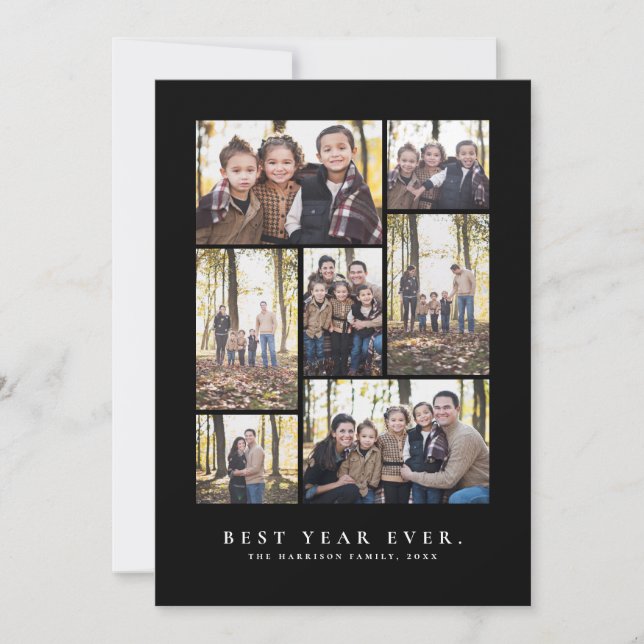 Best year ever photo collage New Year Holiday Card (Front)