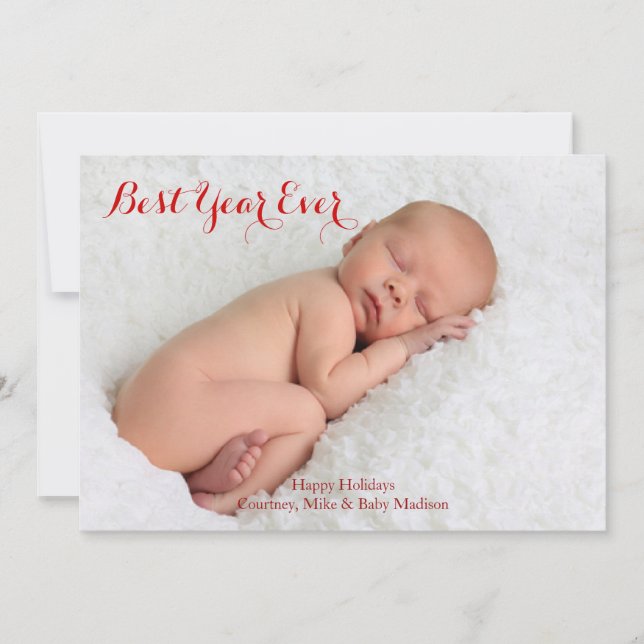 Best Year Ever Photo Holiday Card (Front)