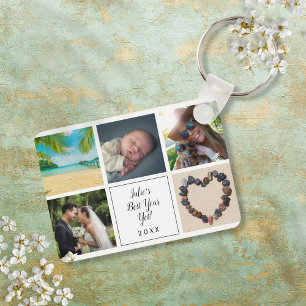 Best Year Yet Script 10 Photo Collage Keychain
