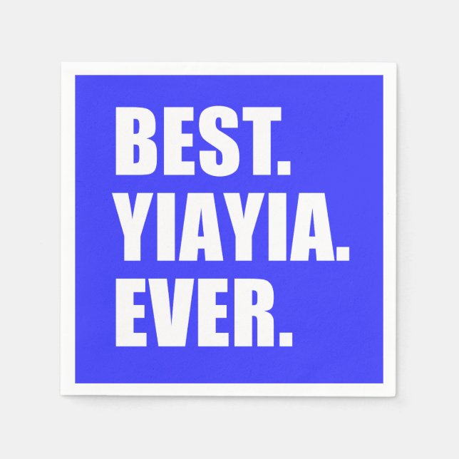 Best YiaYia Ever Greek Grandmother Party Napkins (Front)
