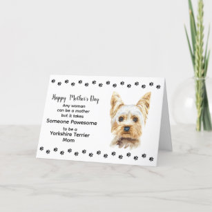 Best Yorkshire Terrier Dog Mom Mother's Day Holiday Card