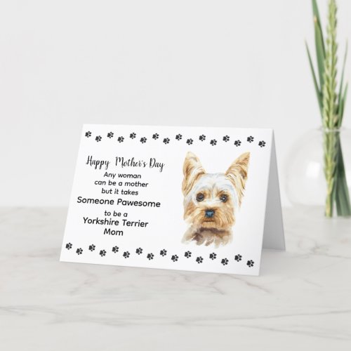 Best Yorkshire Terrier Dog Mom Mothers Day Holiday Card