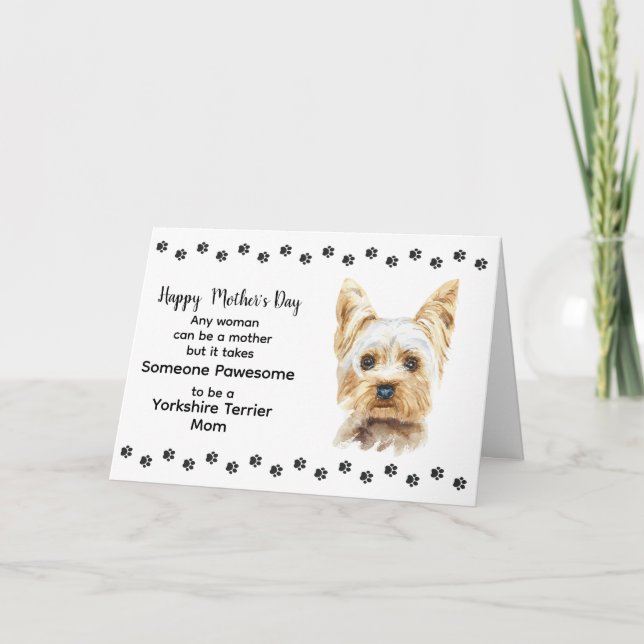 Best Yorkshire Terrier Dog Mom Mother's Day Holiday Card (Front)