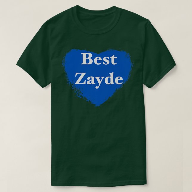 Best Zayde Jewish Grandfather Heart Love  T-Shirt (Design Front)