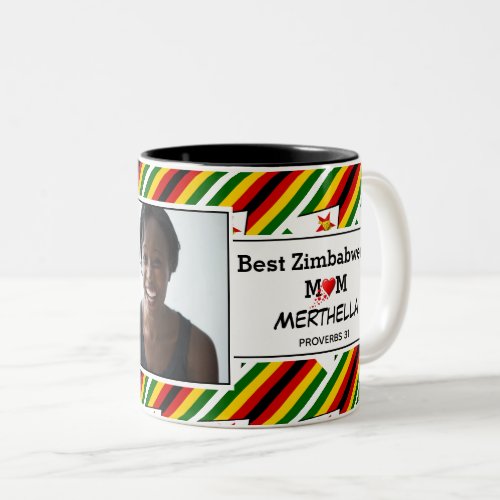 BEST ZIMBABWEAN MUM Personalized Photo Two_Tone Coffee Mug