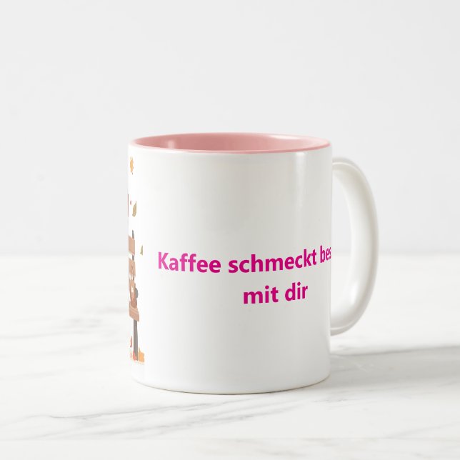 Beste Freundinnen-Tasse – Gemeinsam Lachen & Kaffe Two-Tone Coffee Mug (Front Right)