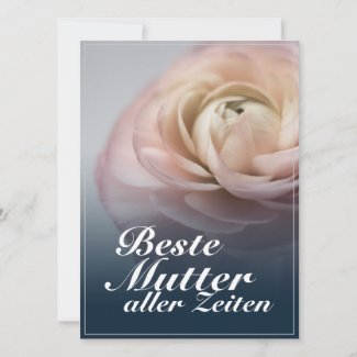 Beste Mutter aller Zeiten mit großer rosa Rose