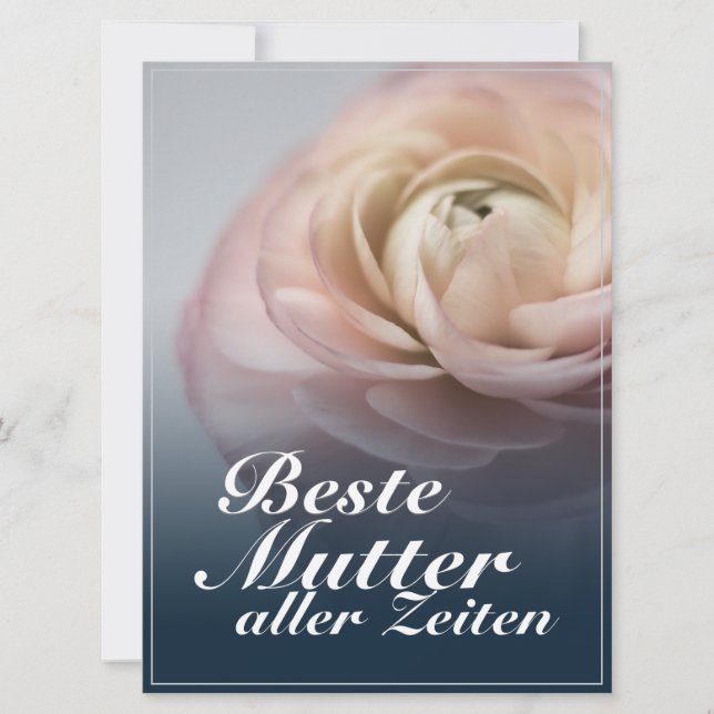 Beste Mutter aller Zeiten mit großer rosa Rose (Front)