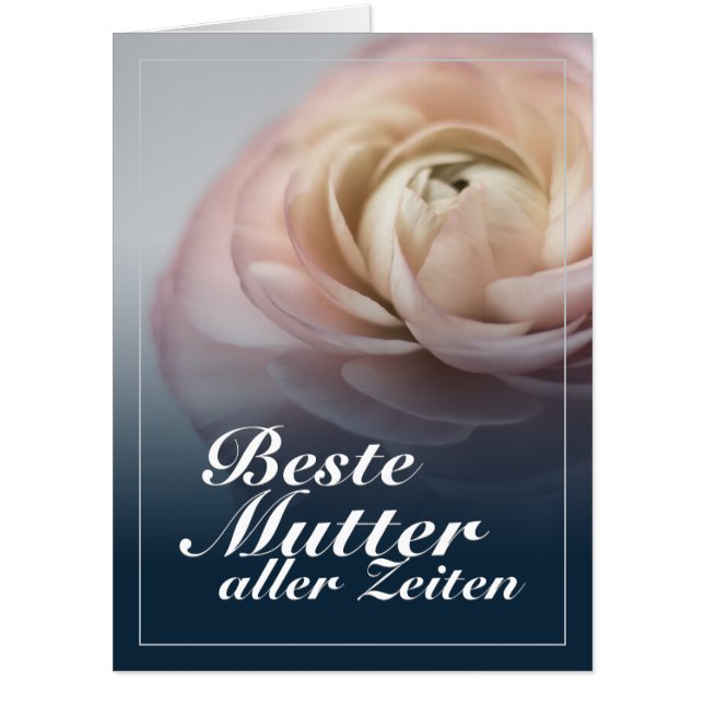 Beste Mutter aller Zeiten mit großer rosa Rose Card (Front)