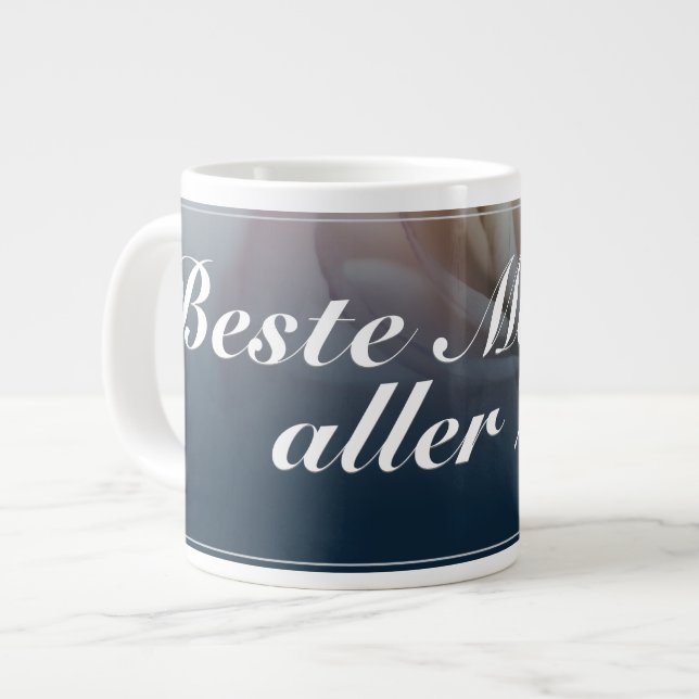 Beste Mutter aller Zeiten mit großer rosa Rose Giant Coffee Mug (Front Left)