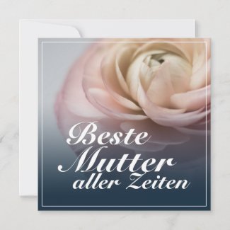 Beste Mutter aller Zeiten mit großer rosa Rose