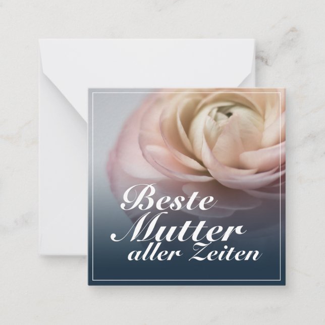 Beste Mutter aller Zeiten mit großer rosa Rose Note Card (Front)